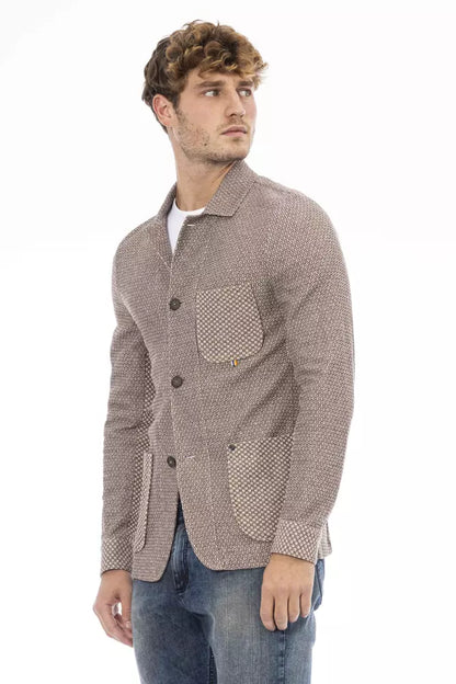 Distretto12 Elegant Beige Fabric Jacket for Men