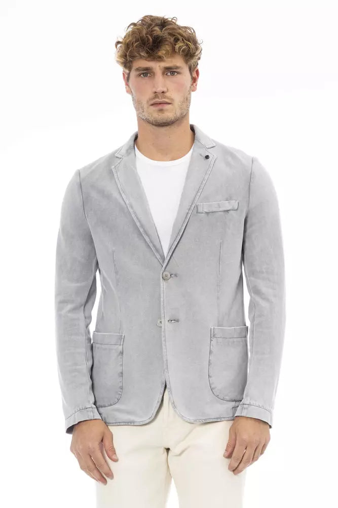 Distretto12 Sleek Cotton Fabric Jacket with Button Closure