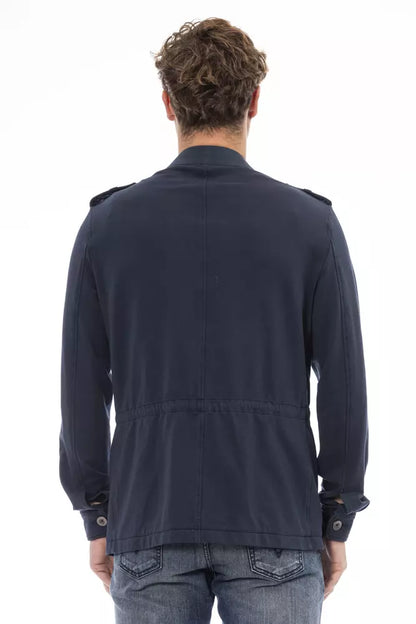 Distretto12 Sleek Cotton Blend Blue Jacket