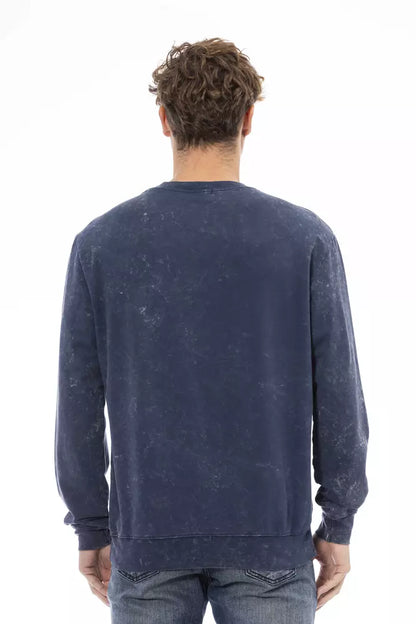 Distretto12 Chic Blue Fleece Sweater with Crew Neck