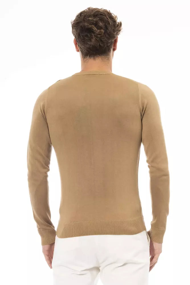 Baldinini Trend Beige Modal-Cashmere Crew Neck Sweater