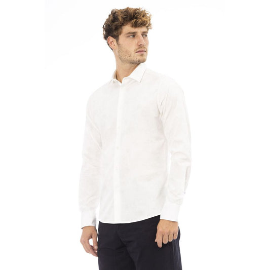 Baldinini Trend Elegant White Italian Collar Shirt for Men