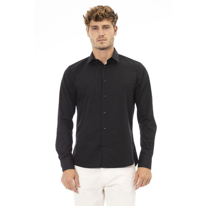 Baldinini Trend Elegant Black Cotton Blend Italian Shirt