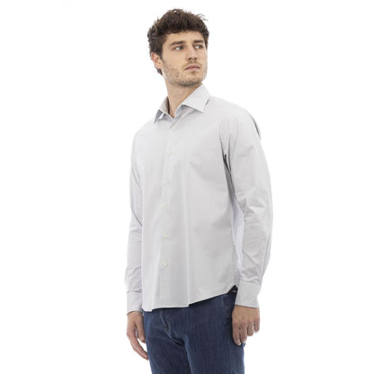 Baldinini Trend Elegant Gray Italian Collar Cotton Shirt