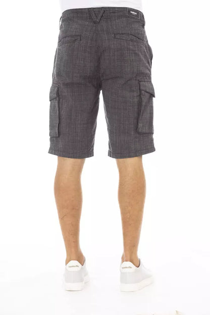 Baldinini Trend Chic Black Cotton Cargo Shorts