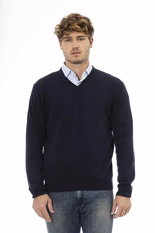 Sergio Tacchini Elegant Wool V-Neck Sweater for Men