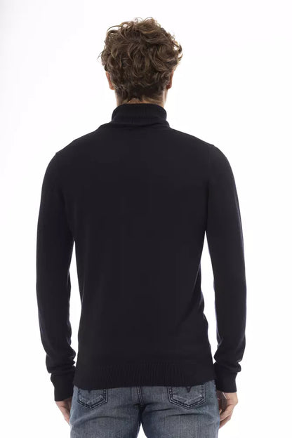 Baldinini Trend Elegant Blue Modal-Cashmere Sweater for Men