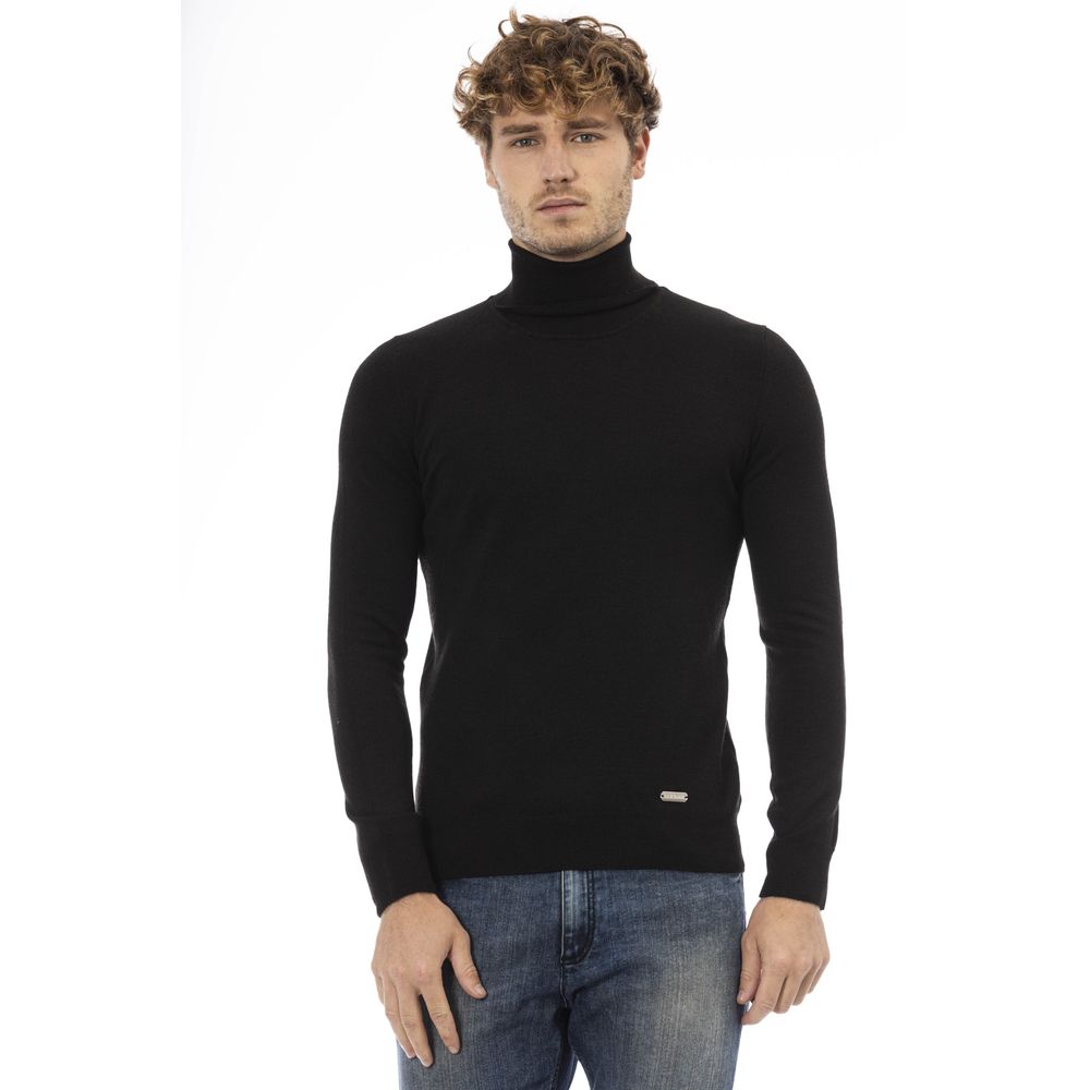 Baldinini Trend Elegant Turtleneck Sweater with Monogram Detail