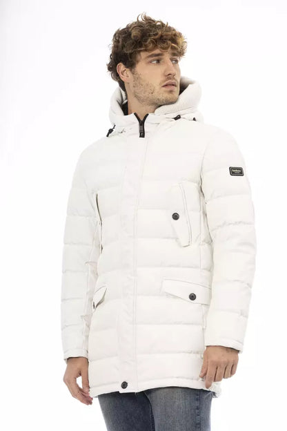 Baldinini Trend Elegant White Hooded Zip Jacket