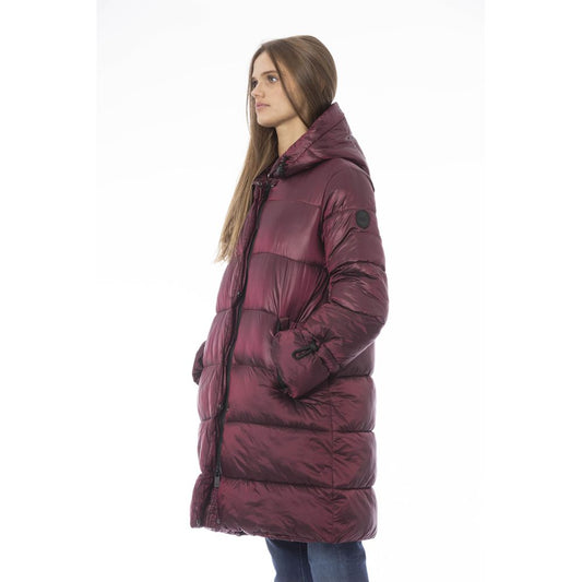 Baldinini Trend Elegant Burgundy Long Down Jacket