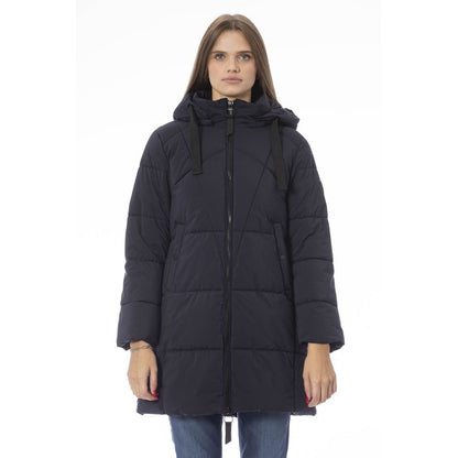 Baldinini Trend Chic Blue Long Down Jacket