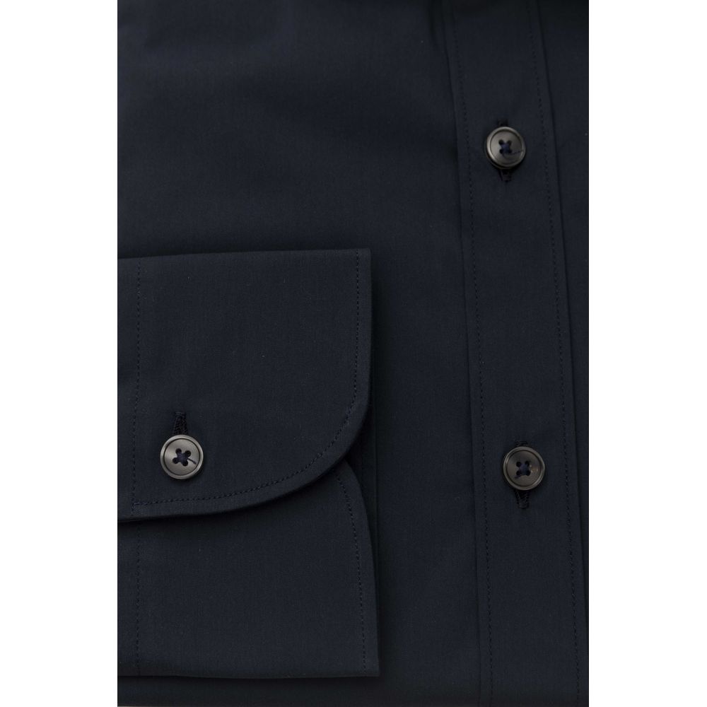 Bagutta Slim Fit French Collar Shirt in Blue