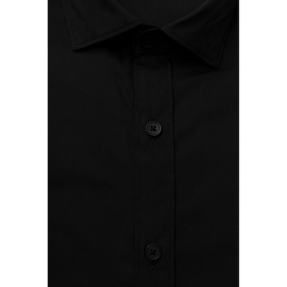 Bagutta Sleek Black Slim Fit French Collar Shirt