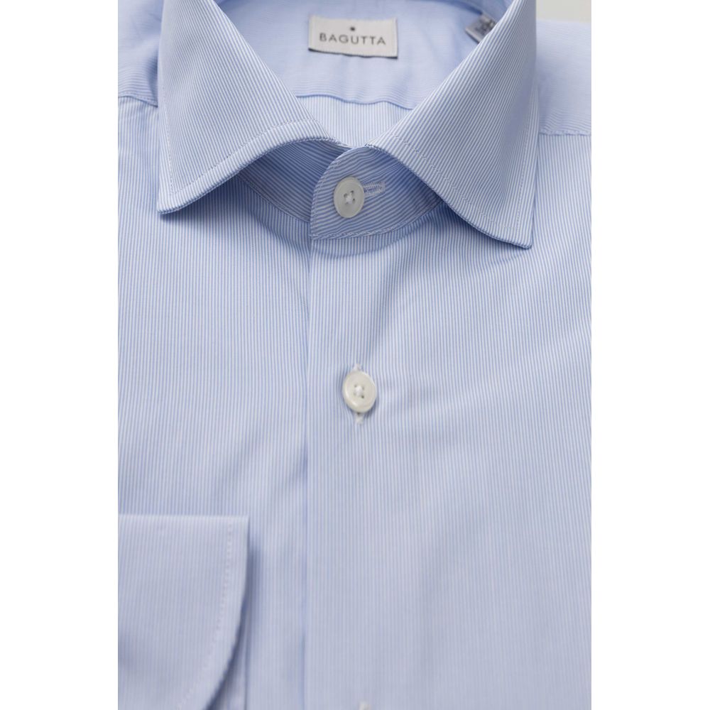 Bagutta Elegant Light Blue Medium Fit French Collar Shirt