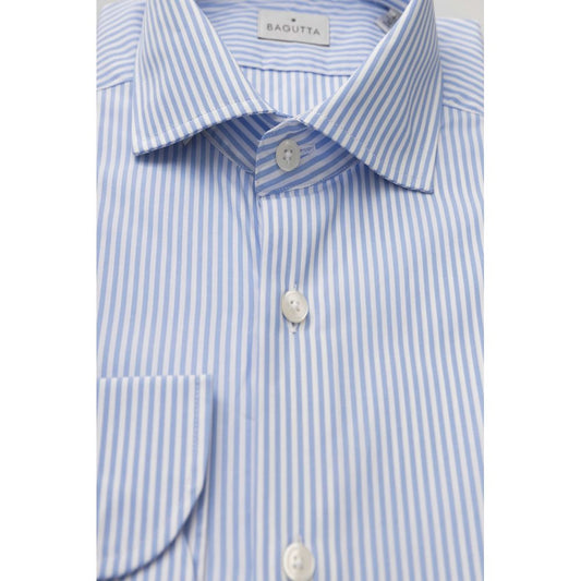 Bagutta Elegant Light Blue Medium Fit French Collar Shirt