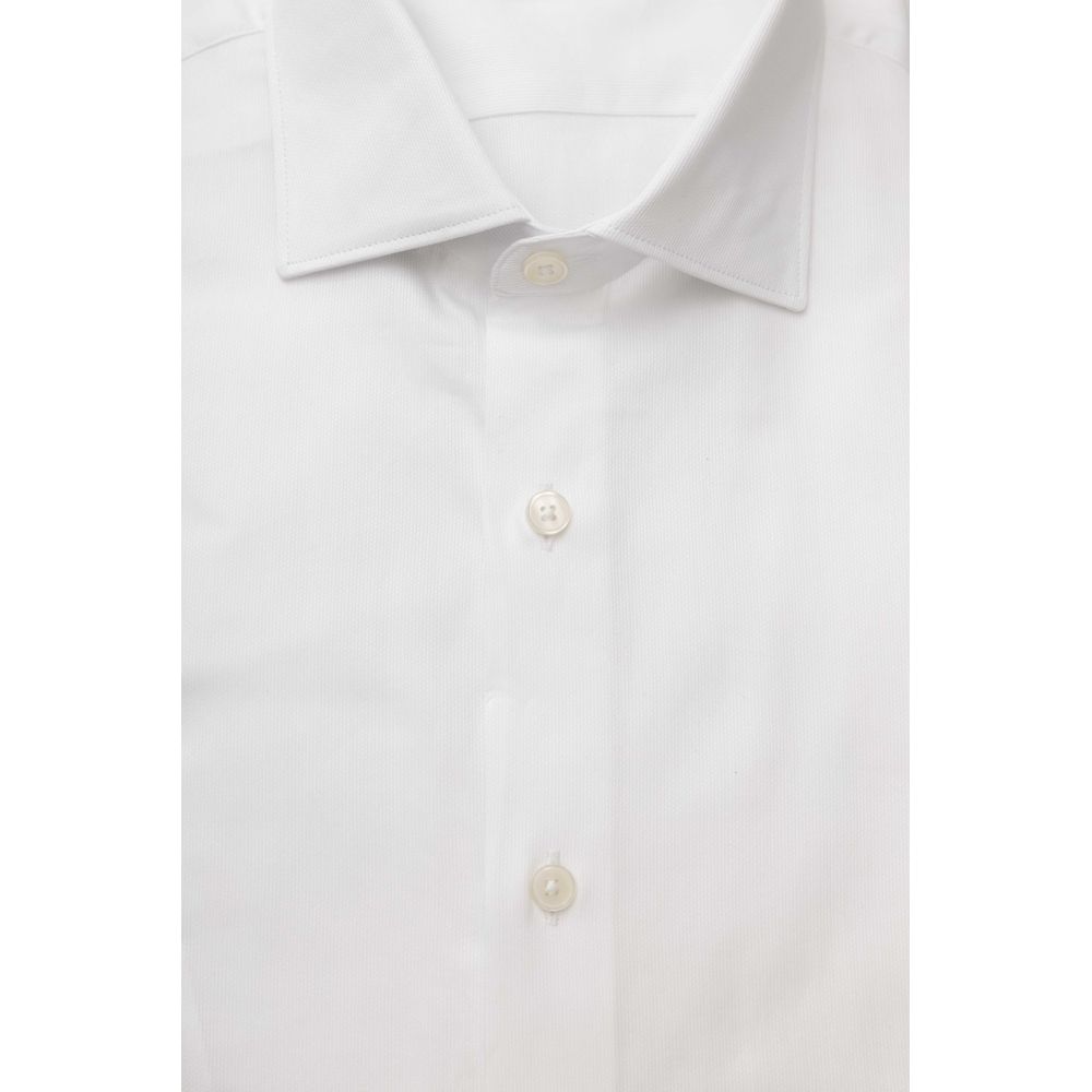 Bagutta Elegant White Cotton French Collar Shirt