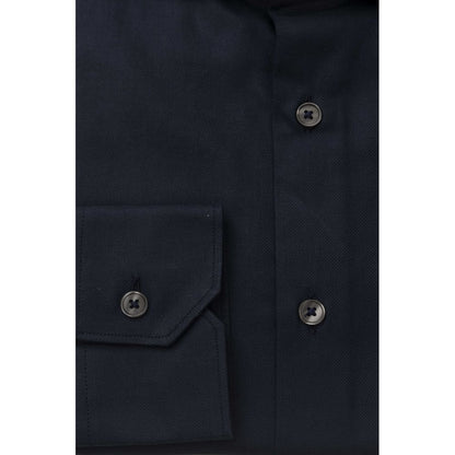 Bagutta Elegant Blue Cotton French Collar Shirt