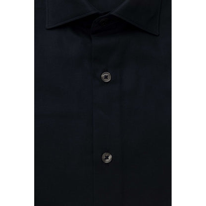 Bagutta Elegant Blue Cotton French Collar Shirt