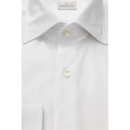 Bagutta Elegant White Cotton French Collar Shirt