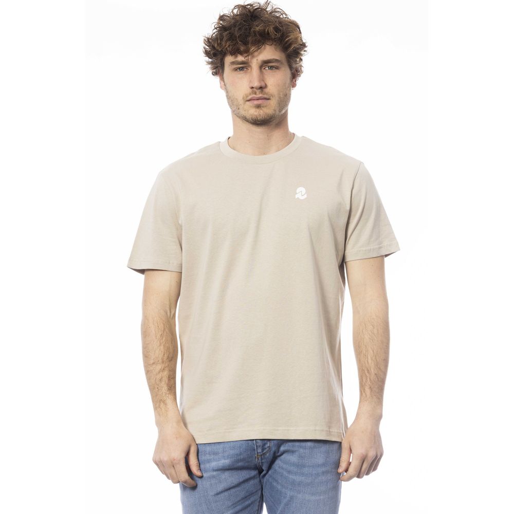 Invicta Beige Cotton Crew Neck Logo Tee