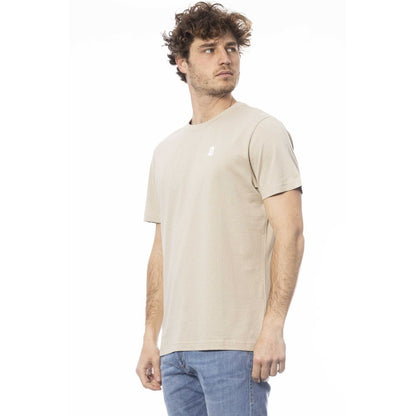 Invicta Beige Cotton Crew Neck Logo Tee