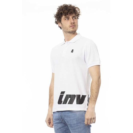 Invicta Elegant White Cotton Polo with Chest Logo