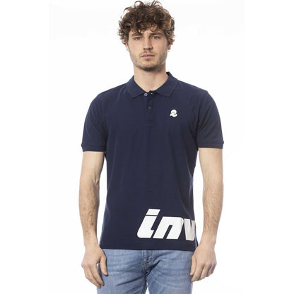 Invicta Elegant Blue Cotton Polo with Chest Logo