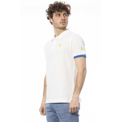 Invicta Crisp White Cotton Polo with Chest Logo