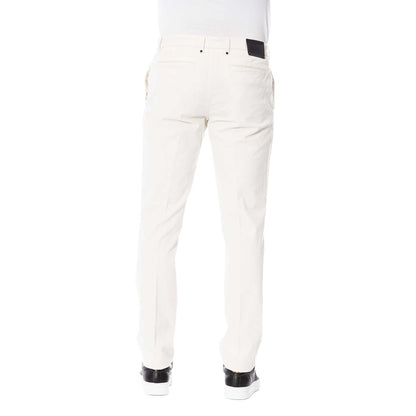 Trussardi Elegant White Cotton Blend Trousers