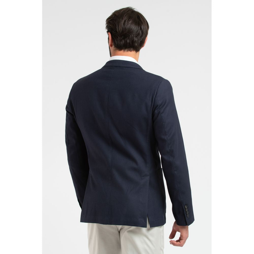 Trussardi Elegant Blue Virgin Wool Two-Button Blazer