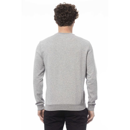 Trussardi Elegant Gray Knit Sweatshirt with Front Print