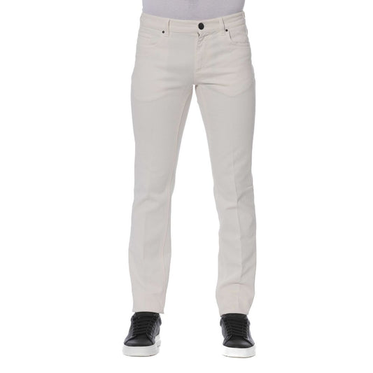 Trussardi Elegant White Cotton Denim for Men