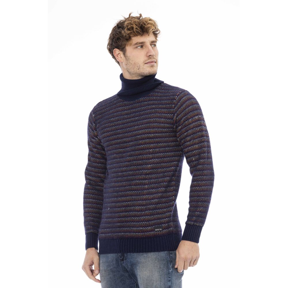 Distretto12 Elegant Turtleneck Sweater in Sumptuous Blue