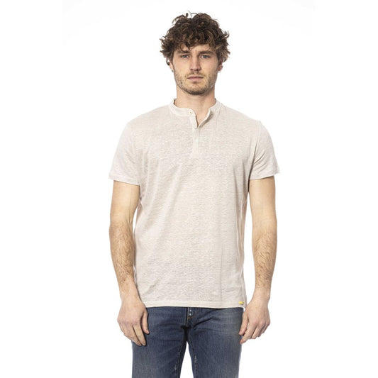 Distretto12 Beige Short Sleeve Linen Sweater