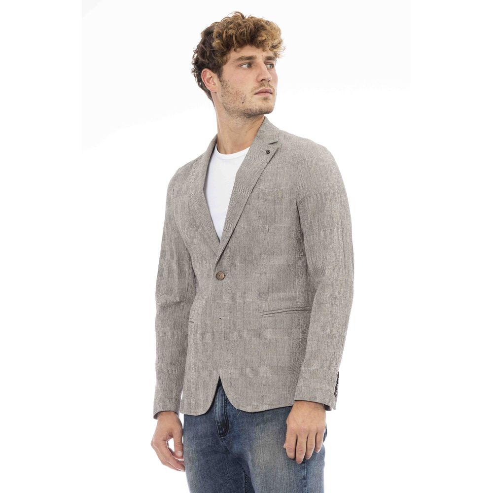 Distretto12 Elegant Beige Cotton Blend Jacket