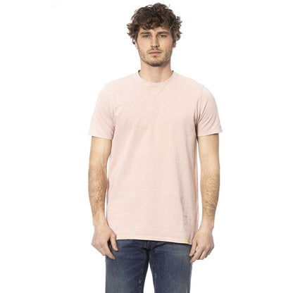 Distretto12 Chic Pink Crew Neck Cotton Tee