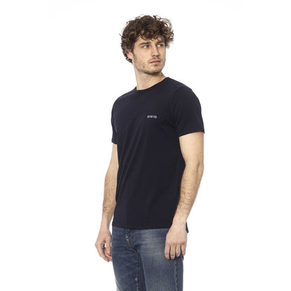 Distretto12 Chic Blue Crew Neck Cotton Tee