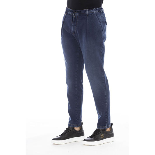 Distretto12 Sleek Blue Denim Jeans with Logo Detail