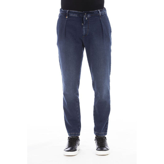 Distretto12 Sleek Blue Denim Jeans with Logo Detail