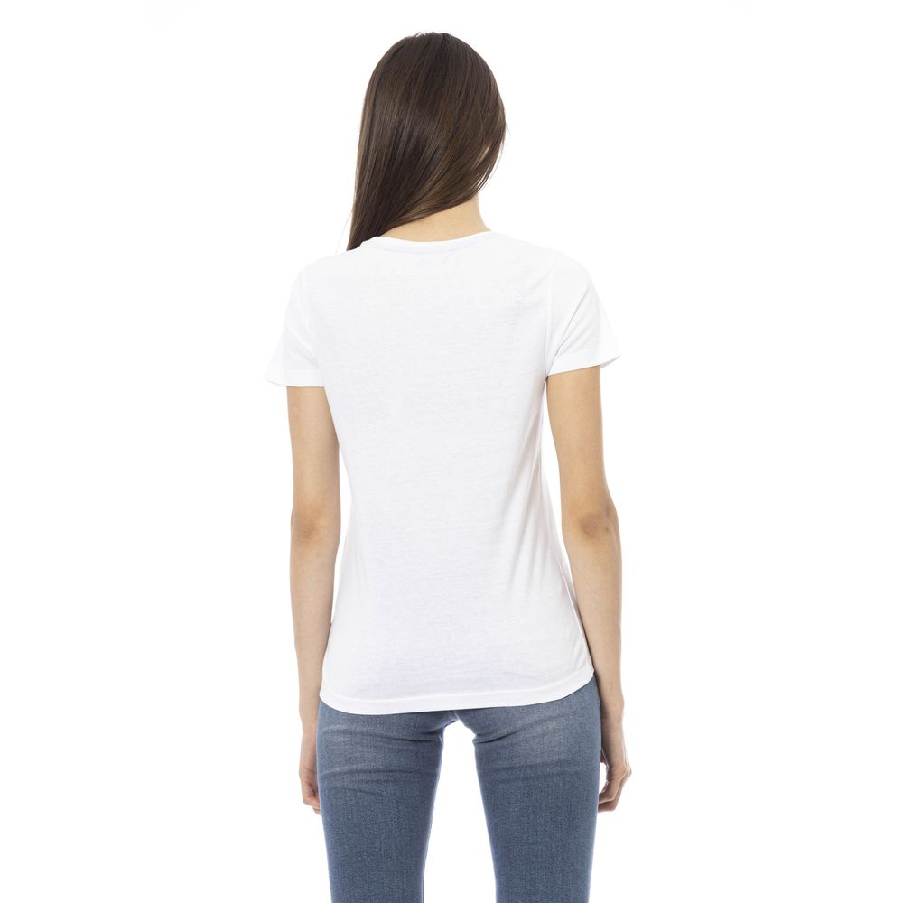 Trussardi Action Elegant Short Sleeve Tee with Chic Front Print