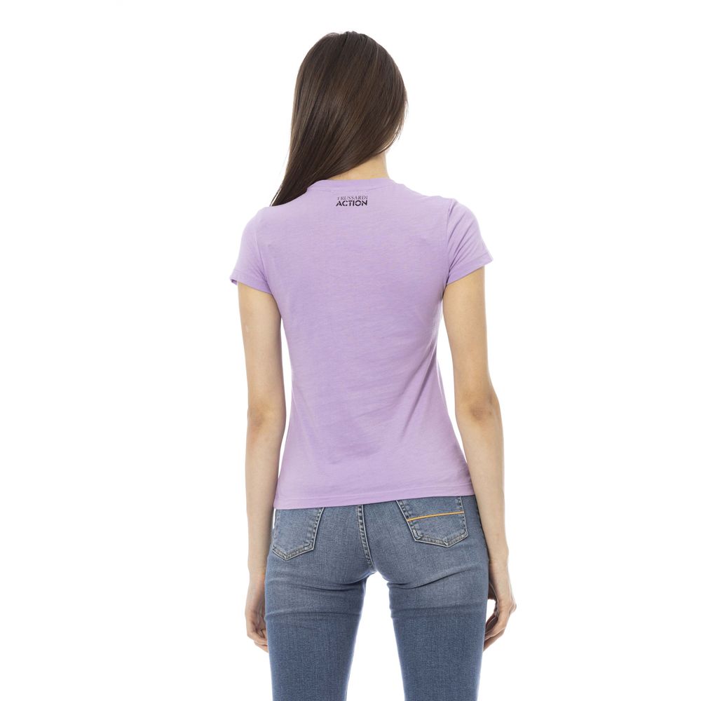 Trussardi Action Elegant Purple Cotton Blend Tee