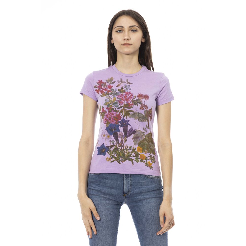 Trussardi Action Elegant Purple Cotton Blend Tee