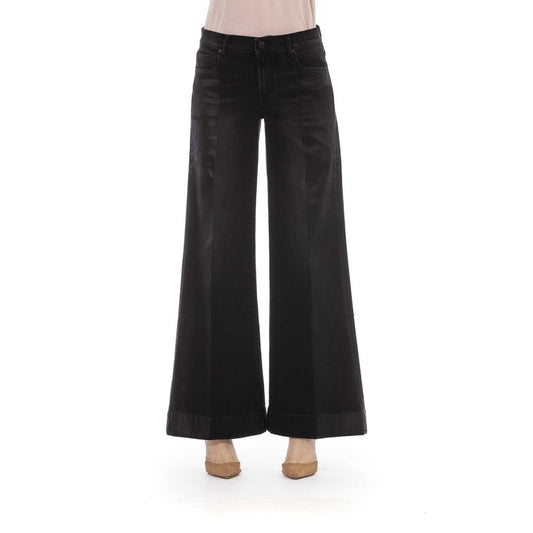 Jacob Cohen Elegant Palazzo 5 Pocket Black Jeans