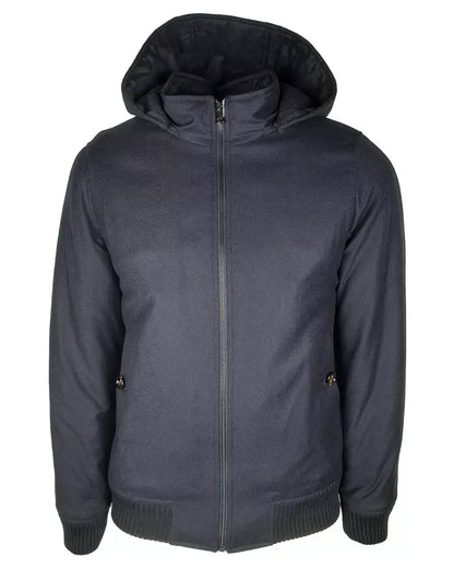 Made in Italy Elegant Wool-Cashmere Men's Jacket with Hood