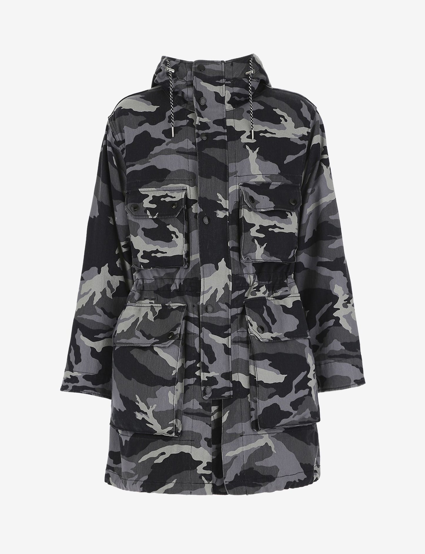 Armani Exchange Camouflage Grey Hooded Trench Revolution