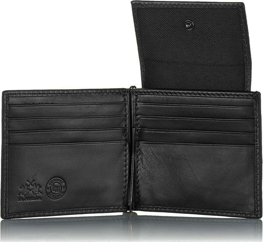 La Martina Sleek Black Luxury Leather Wallet