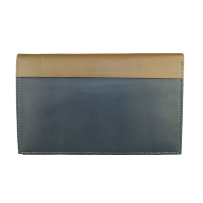 Cavalli Class Sleek Blue and Beige Leather Wallet