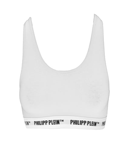 Philipp Plein Elegant Two-Piece White Logo Top Set