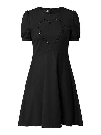 Love Moschino Elegant Black Rhinestone Detail Dress