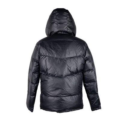 Aquascutum Elegant Black Padded Jacket with Removable Hood